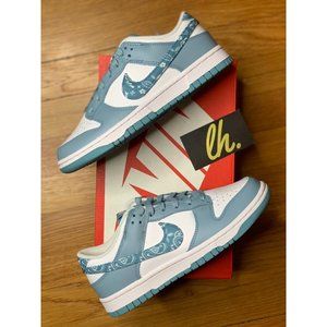 Sz 8 W Nike Dunk Low "Blue Paisley"
